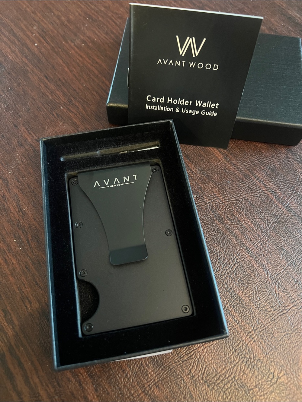 Black Card Holder with Clip